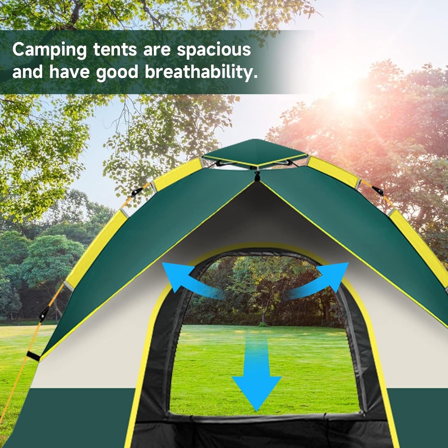 KOMCLUB Camping Tent Tents for Family Camp Tent Waterproof Windproof Outdoor for Backpacking Hiking Easy Setup with Storage Bag