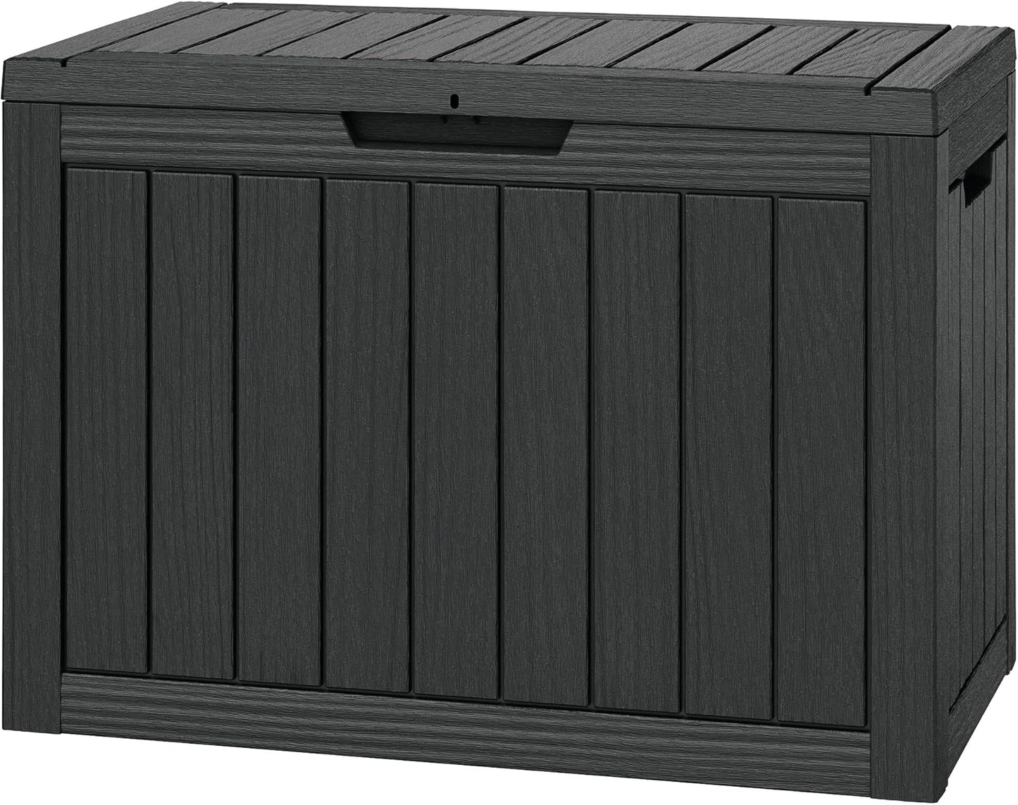 KAMABOKO 45 Gallon Outdoor Storage Box, All-Weather Deck Box for Patio Furniture, Package Deliveries, Garden Tools, Pool Supplies & Cushions, Black