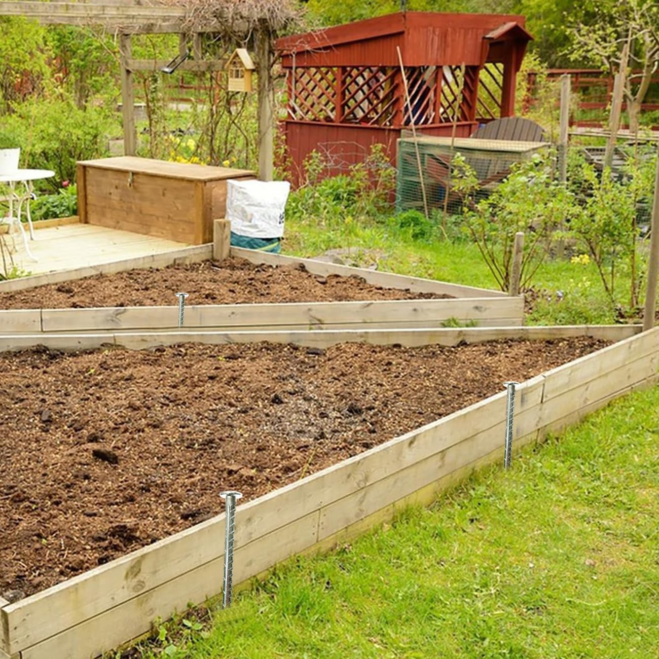 16 Inch Rebar Stakes 28 Pack - 0.5 Inch Diameter Threaded Galvanized Steel Ground Anchors - Heavy Duty Plant Support Garden Stake for Speed Bump, Wheel Stop, Tent Stakes