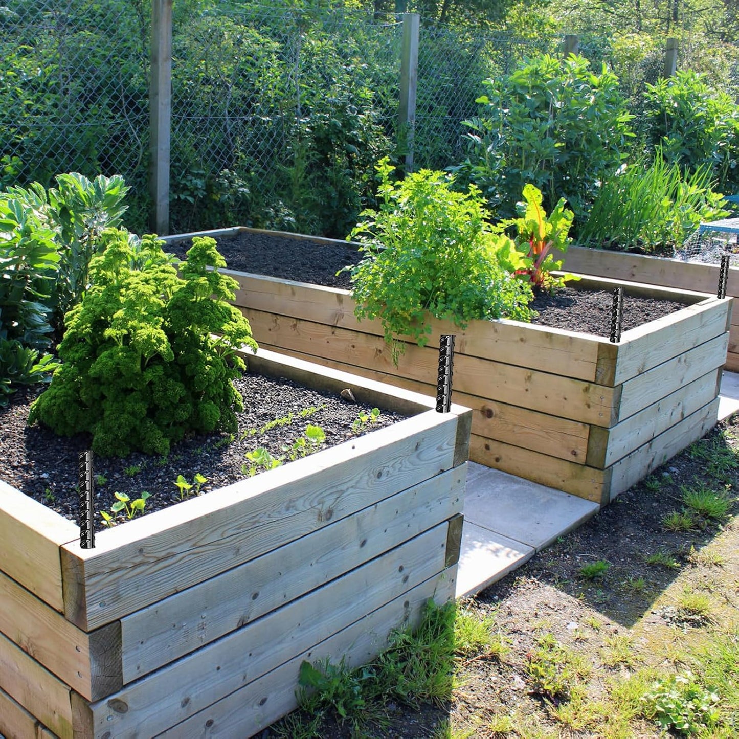 16 Inch Rebar Stakes,8 Packs Heavy Duty Metal I Hook Garden Ground Stakes for Camping Tent Canopy or Supporting for Garden Landscapes Fences Stakes (I Shape-Black, I-16 x3/8"-8pcs)