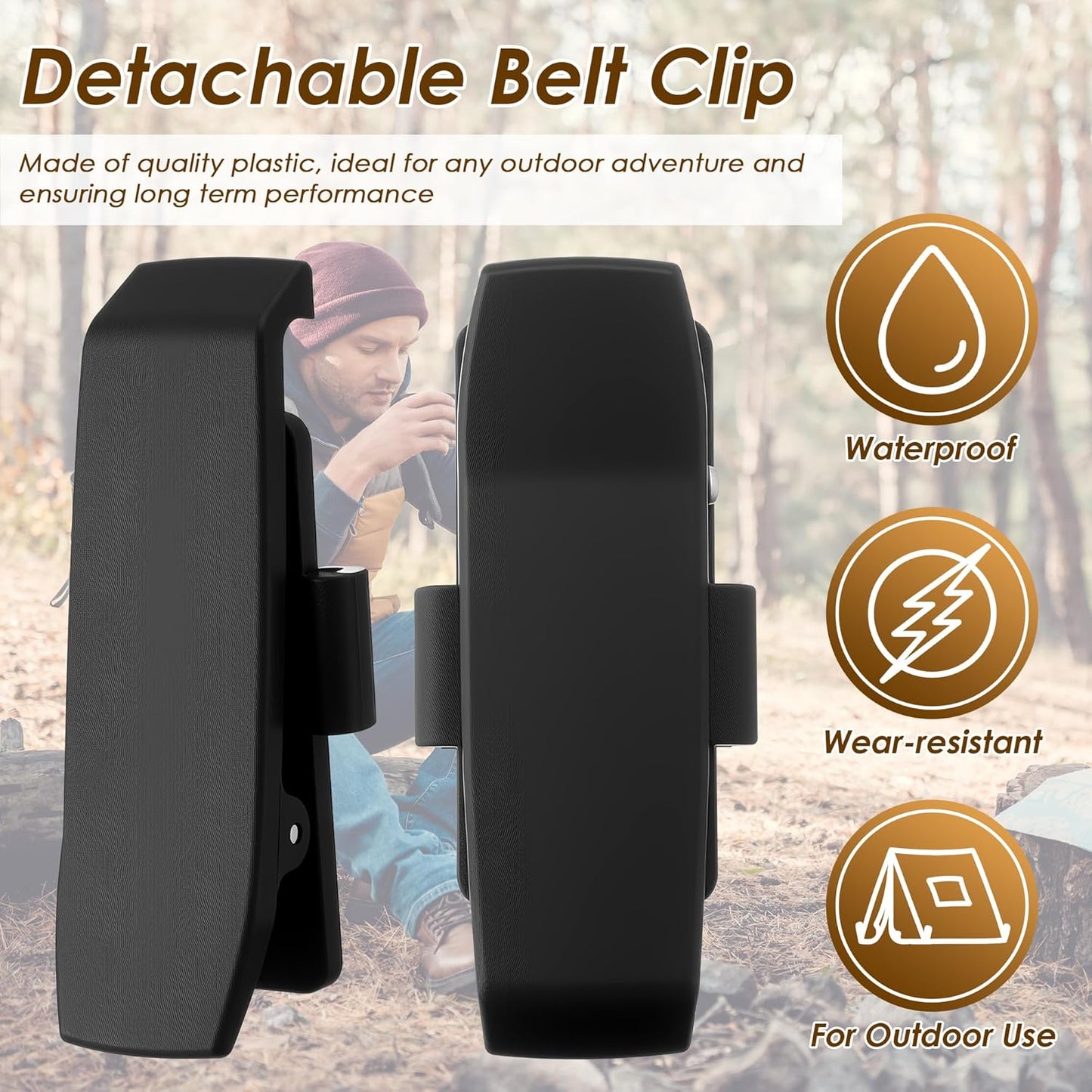 Saillong 2 Pack Detachable Belt Clip, Attach Clips to Belts, Camping Gear, Shoulder Straps and Carry Bags