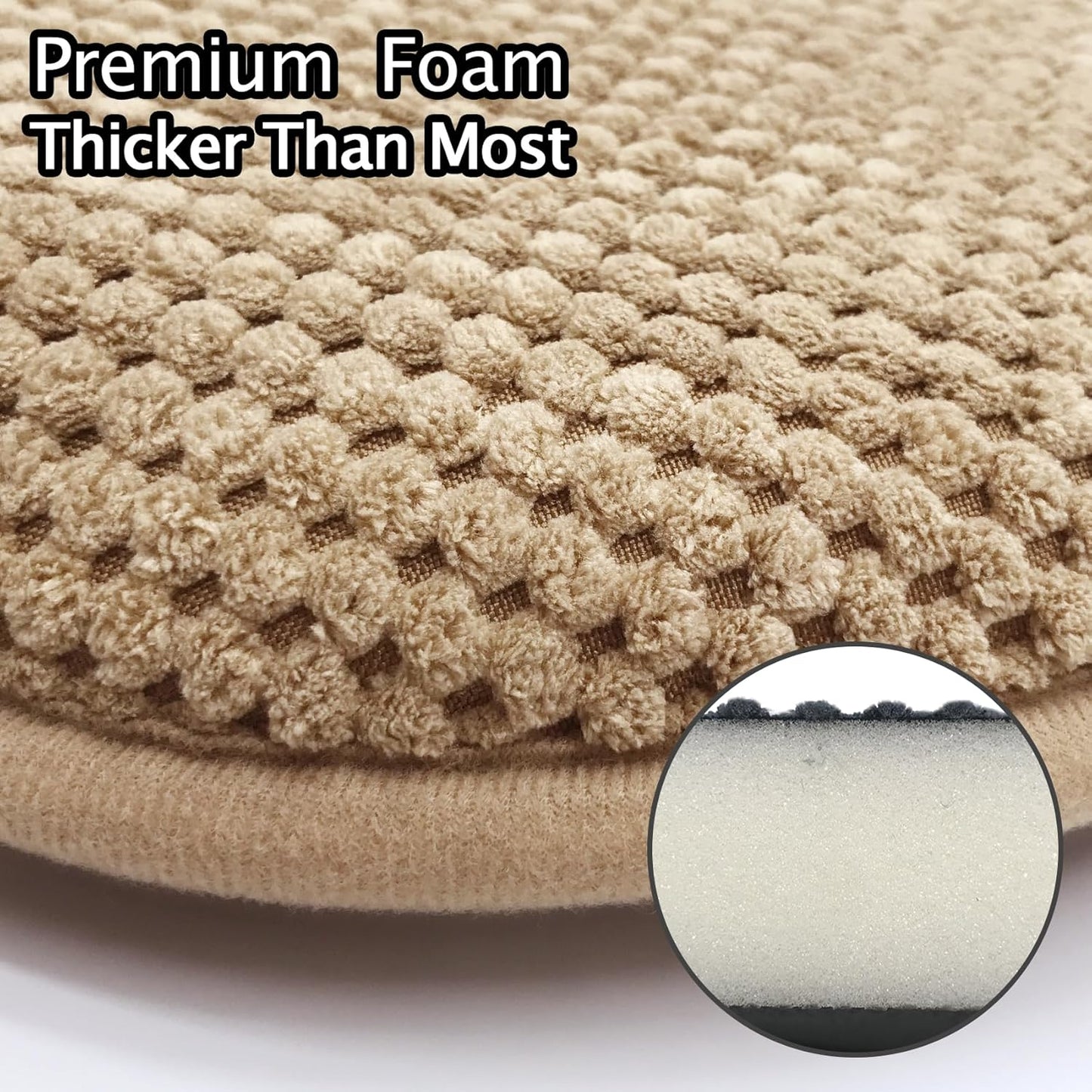 Khaki Foam Seat Cushions Kitchen Chairs Pads for Dining Chairs Non Slip Office Seat Cushions Washable U Shaped Soft Thick Large Metal Wooden Chair Cushions,17" x 15"