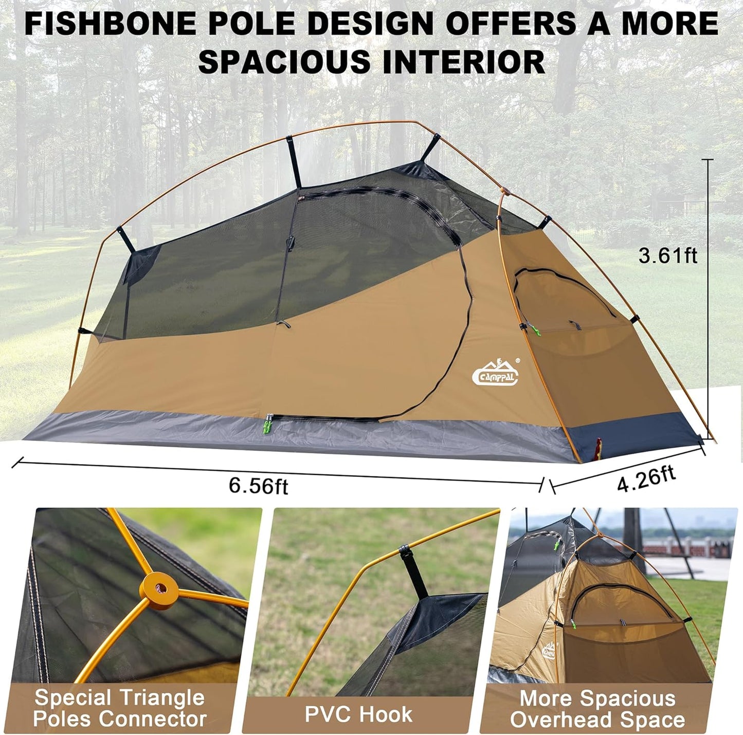 1 Person Backpacking Tent Waterproof Windproof Single Person Tent Lighweight Compact One Person Tent for Camping, Hiking