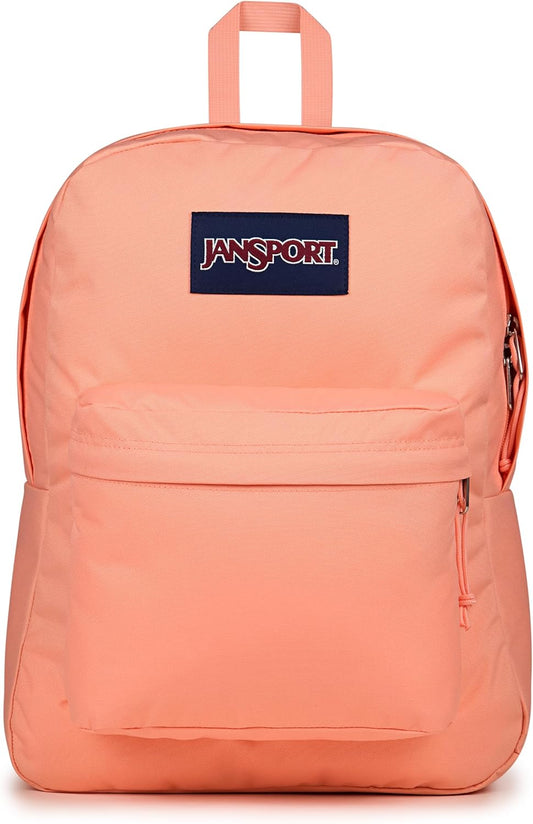 JanSport SuperBreak One Backpack - Durable, Lightweight Bookbag with 1 Main Compartment, Front Utility Pocket with Built-in Organizer - Premium Backpack, Peach Bum