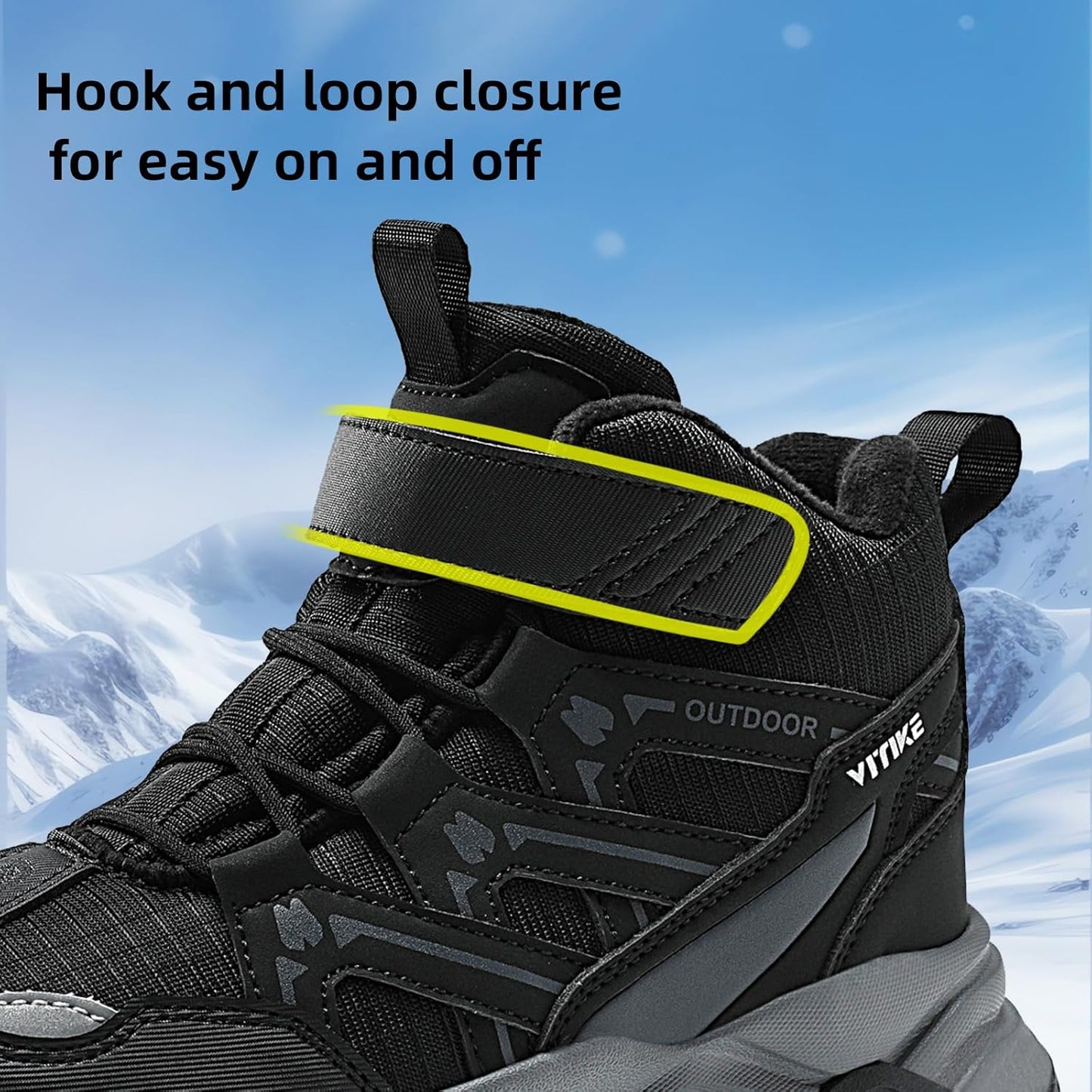 JMFCHI Kids Hiking Boots Boys Girls Outdoor Walking Climbing Sneaker Comfortable Non-slip Snow Shoes Hiker Boot Antiskid Steel Buckle Sole