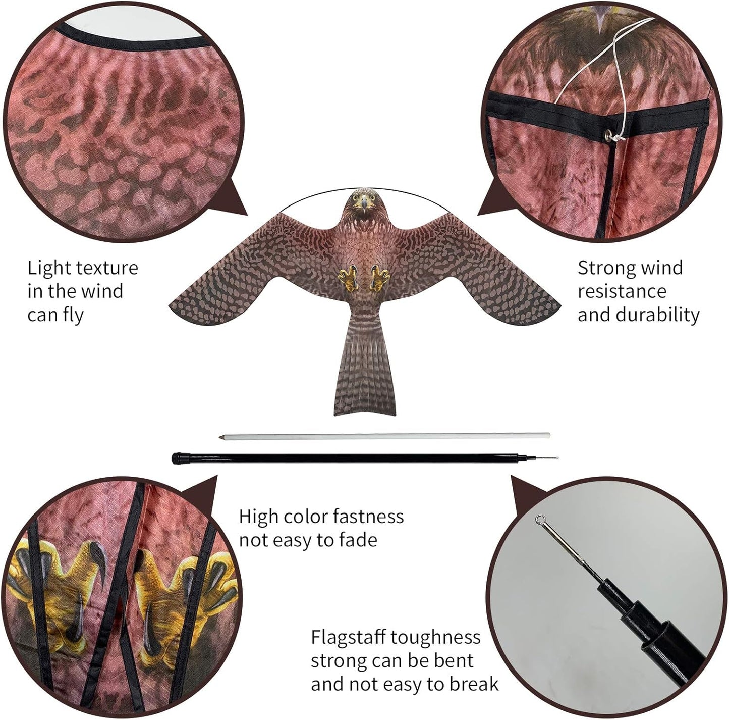 eyijklzo Bird Scarer Flying Kite Crops Farm Flying Bird Hawk Flying Kite