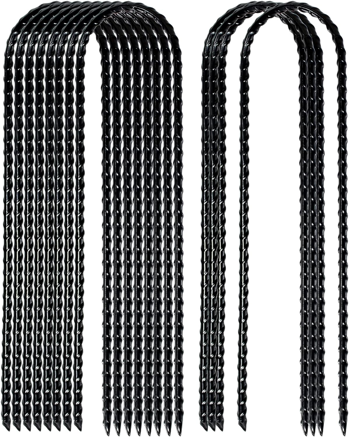 10"x2" Trampolines Wind Stakes Heavy Duty U Shape Galvanized Steel Trampoline Stakes Ground Anchors with Sharp End for Camping Tent, Garden Staples, Trampoline Pins (24)