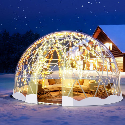 15 x 9.5 FT Garden Dome Tent, Outdoor TPU Greenhouse for 8-12 Person, Greenhouse Garden Tent with Window, Waterproof Clear Dome Tent Suitable for Camping, Party, Wedding, Christmas