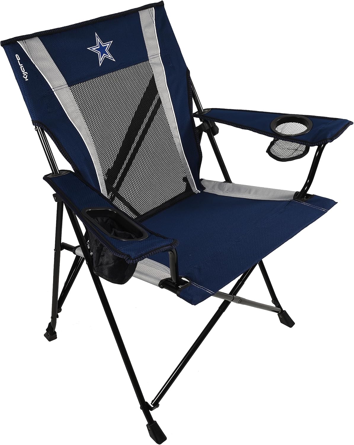 Kijaro Sports Fan Folding Chair, 26" L x 35.5" W x 37" H, Dallas Cowboys