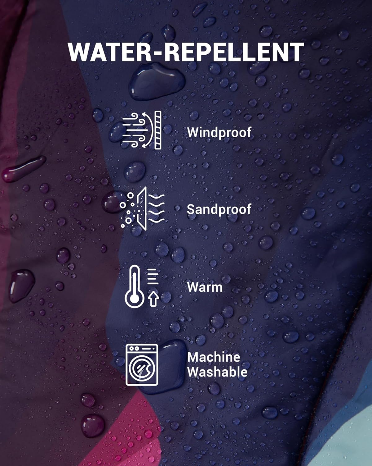 KingCamp Large Camping Blanket with Sherpa Lining, Packable Down Alternative Puffy Printed Wearable Blanket with Snap Buttons, Warm Weatherproof Quilt for Outdoor Travel (79" L x 57" W, Peak)