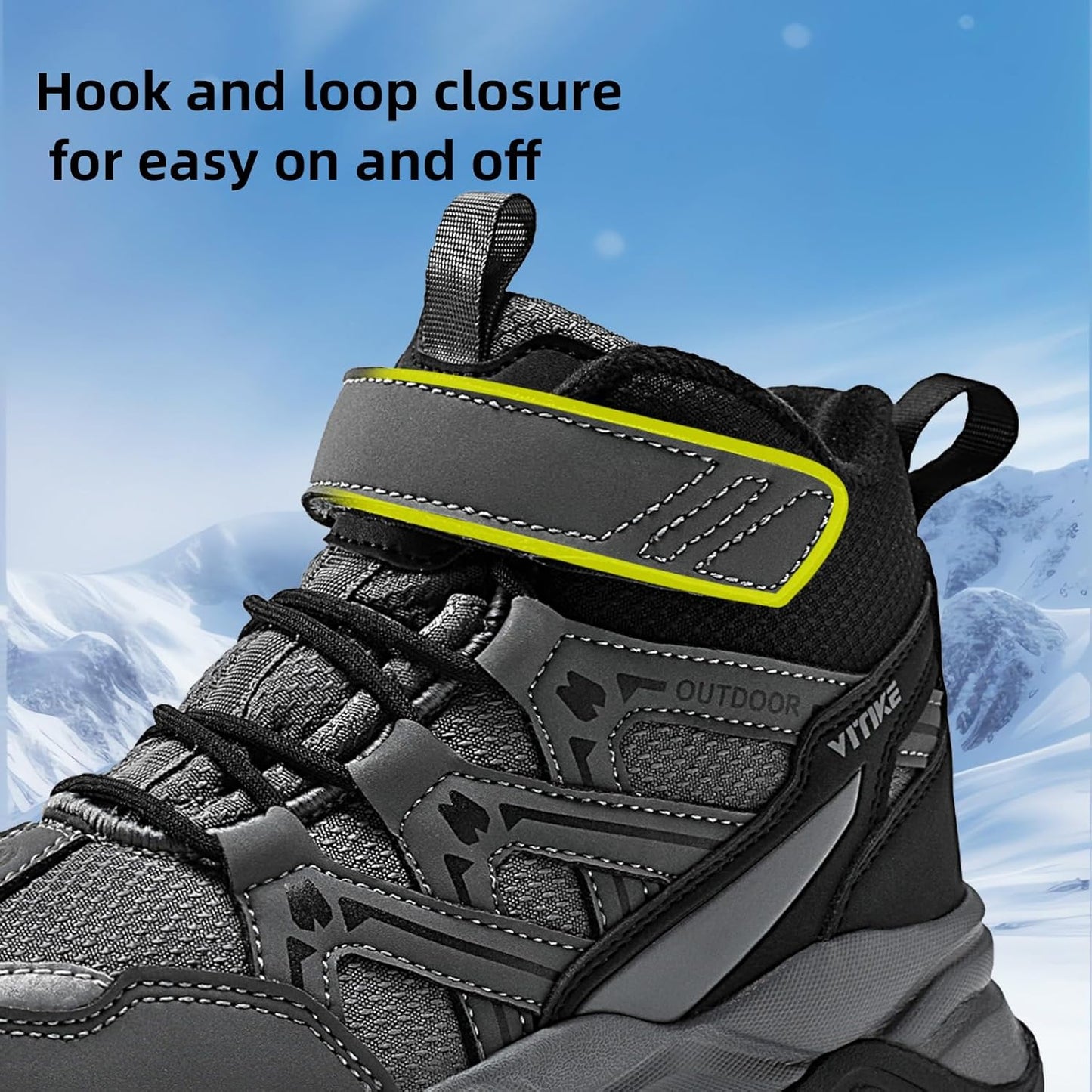 JMFCHI Kids Hiking Boots Boys Girls Outdoor Walking Climbing Sneaker Comfortable Non-slip Snow Shoes Hiker Boot Antiskid Steel Buckle Sole