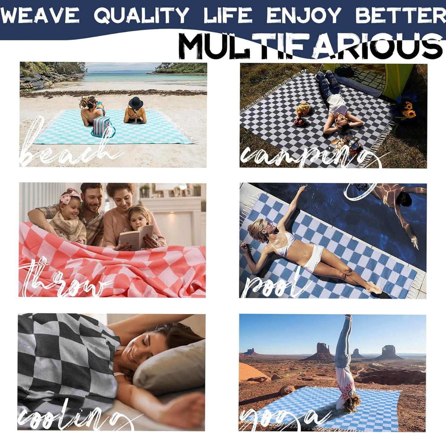 Jumbo Turkish Beach Towel Blanket Picnic Outdoor Mat Oversized Sandproof Fast Dry Extra Large XL Big Huge Compact Soft Cotton Cute Summer Vacation Gifts Travel Essential Cruise Ship Accessories Aqua