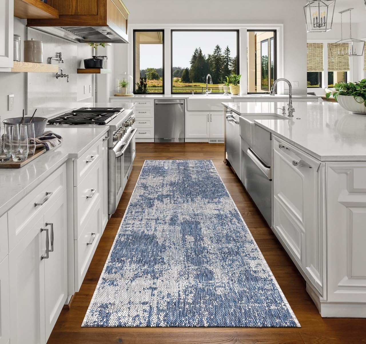 Keen Home Design Terrace Outdoor Runner Rug - 2x8 Washable Indoor/Outdoor Rug for Patio, Kitchen, Balcony, Beach, Garden, Deck and Porch, Size: 2'2"x7'7"