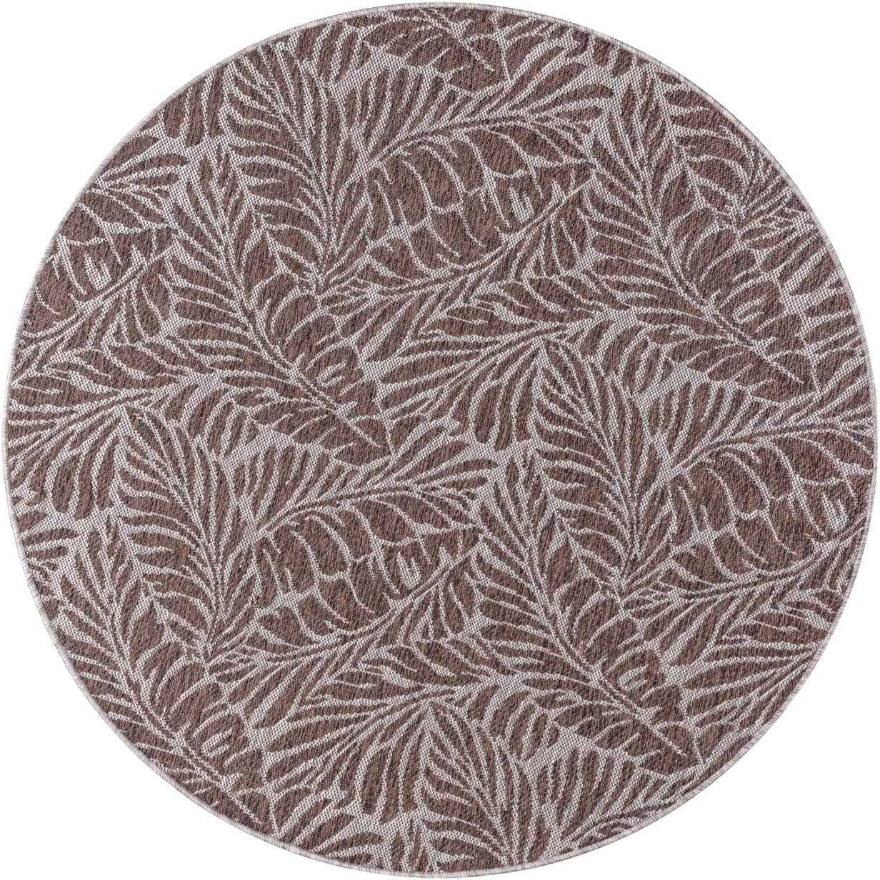 Keen Home Design Terrace Outdoor Round Rug - 8ft Round Washable Indoor/Outdoor Rug for Patio, Kitchen, Balcony, Beach, Garden, Deck and Porch, Size: 7'7" Round