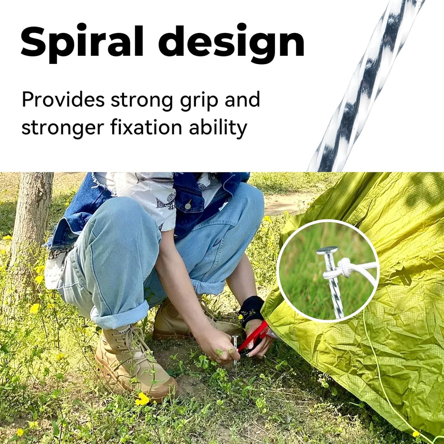 12 Inch Galvanized Landscape Stakes - 90pcs Spiral Metal Round Anchoring Spikes, 0.7 Inch Extra Large Top, for Securing Paver Edging, Weed Barrier, Camping Tent