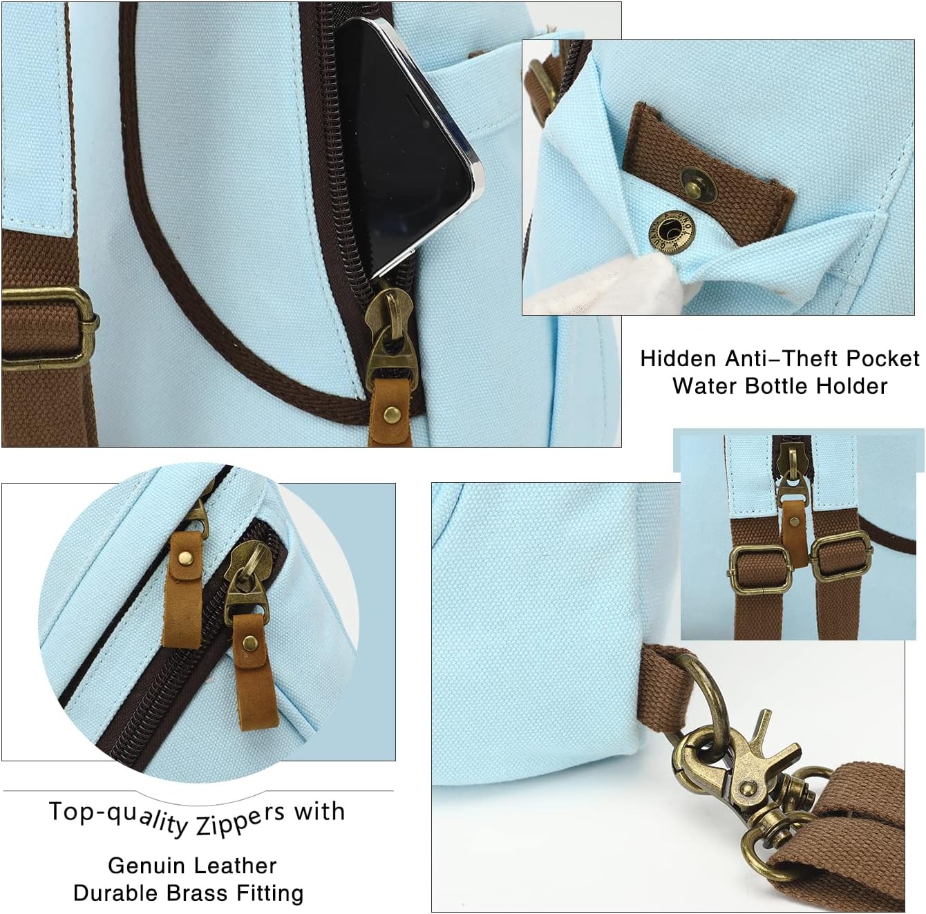 KL928 Canvas Sling Bag - Small Crossbody Backpack Shoulder Casual Daypack Rucksack for Men Women(Large Version)