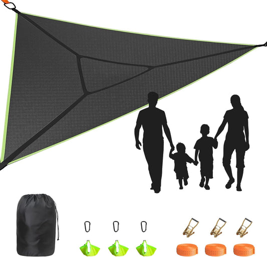 10ft Triangle Hammock Tent for Camping - Extra Large 1100lb Capacity, w/Ratchet Straps & Storage | Quick-Dry Portable Hammock for Adults, Family