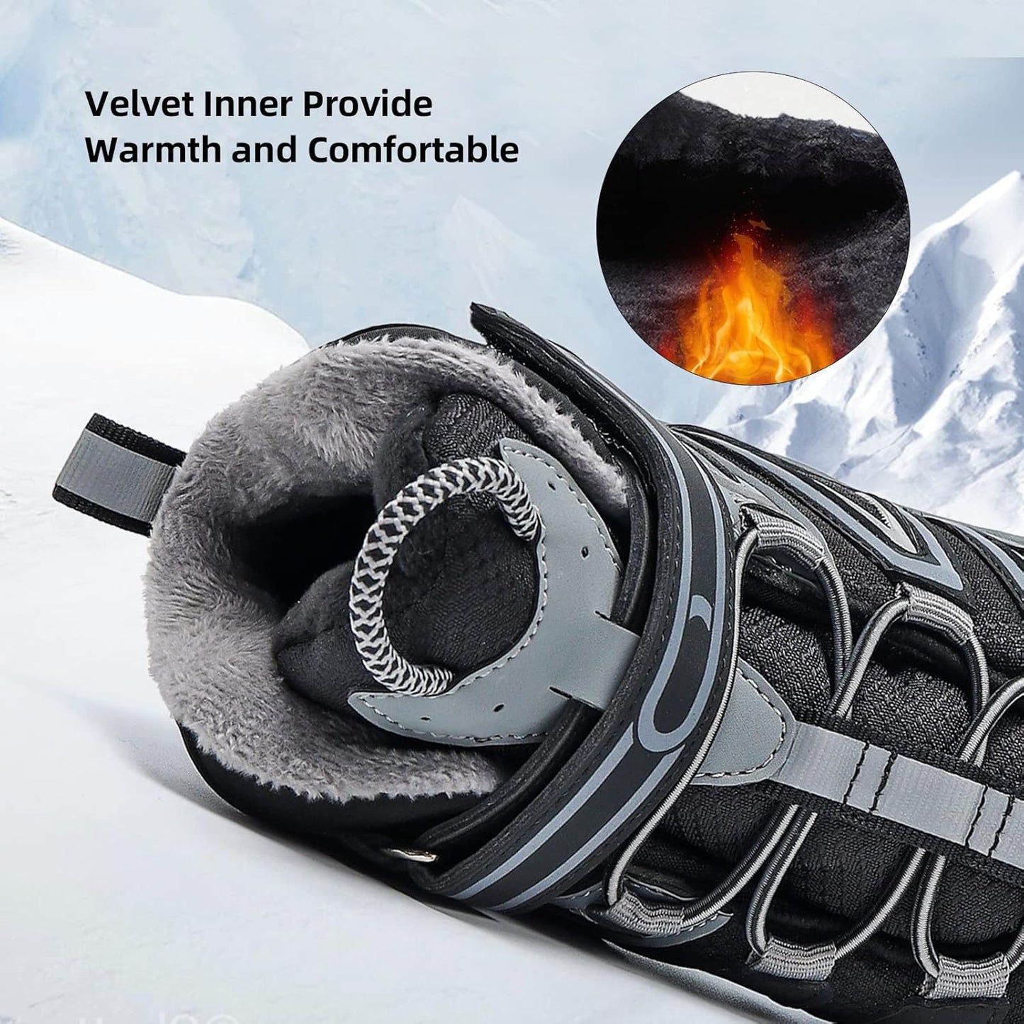 JMFCHI Kids Hiking Boots Boys Girls Outdoor Walking Climbing Sneaker Comfortable Non-slip Snow Shoes Hiker Boot Antiskid Steel Buckle Sole