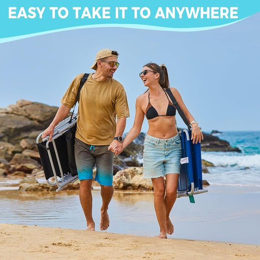 #WEJOY 2 PCS Lounge with Side Table for Outdoor 5-Position Adjustable Recliner Chair for Beach Sunbathing Patio Pool Lawn Lay Flat Portable Camp Reclining Chair with Shoulder Strap Side Pocket