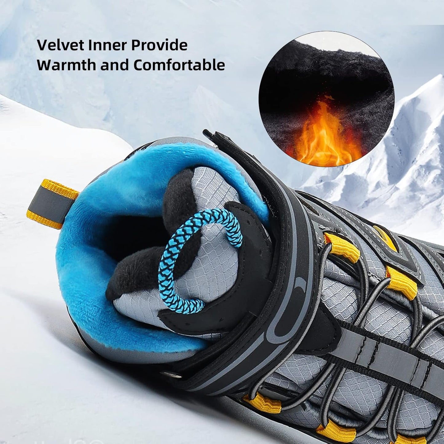 JMFCHI Kids Hiking Boots Boys Girls Outdoor Walking Climbing Sneaker Comfortable Non-slip Snow Shoes Hiker Boot Antiskid Steel Buckle Sole