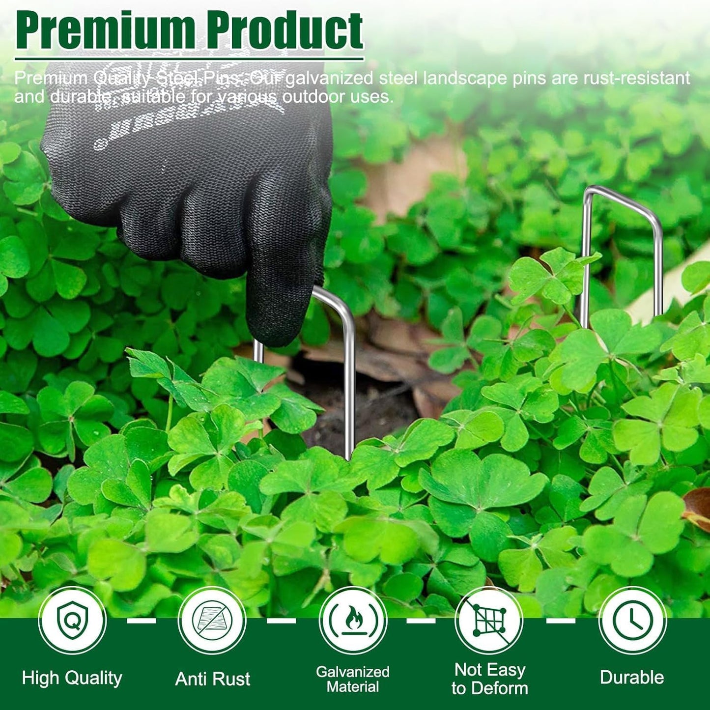 12 Inch 11 Gauge Galvanized Landscape Staples Stakes for Decoration, 25/150/200pcs Garden Metal Stakes for Weed Barrier Fabric, Fence Stakes, Tent Stakes (12in,150pcs)