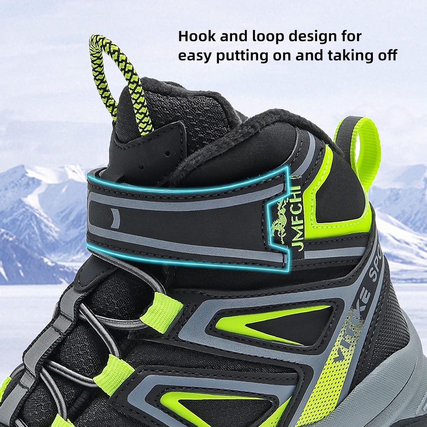 JMFCHI Kids Hiking Boots Boys Girls Outdoor Walking Climbing Sneaker Comfortable Non-slip Snow Shoes Hiker Boot Antiskid Steel Buckle Sole