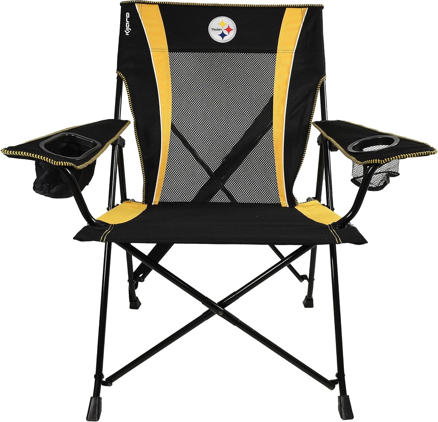 Kijaro Sports Fan Folding Chair, 26" L x 35.5" W x 37" H, Pittsburgh Steelers