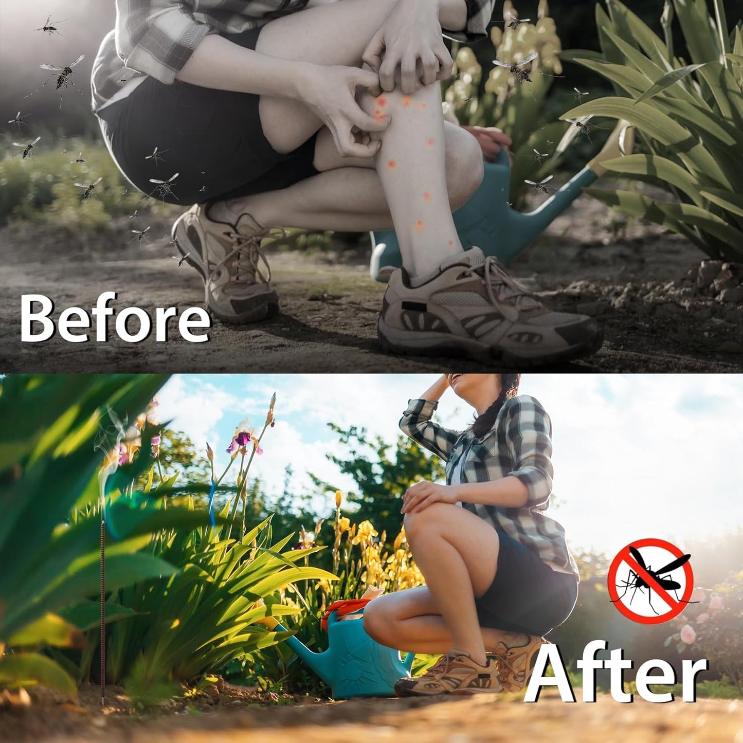 KICKOUTOR® Mosquito Incense Sticks with Natural Citronella Oil, 24 Count Indoor Outdoor Mosquito Repellent for Patio Camping Backyard, 8-Hour DEET-Free No-See-ums Bug Protection Each