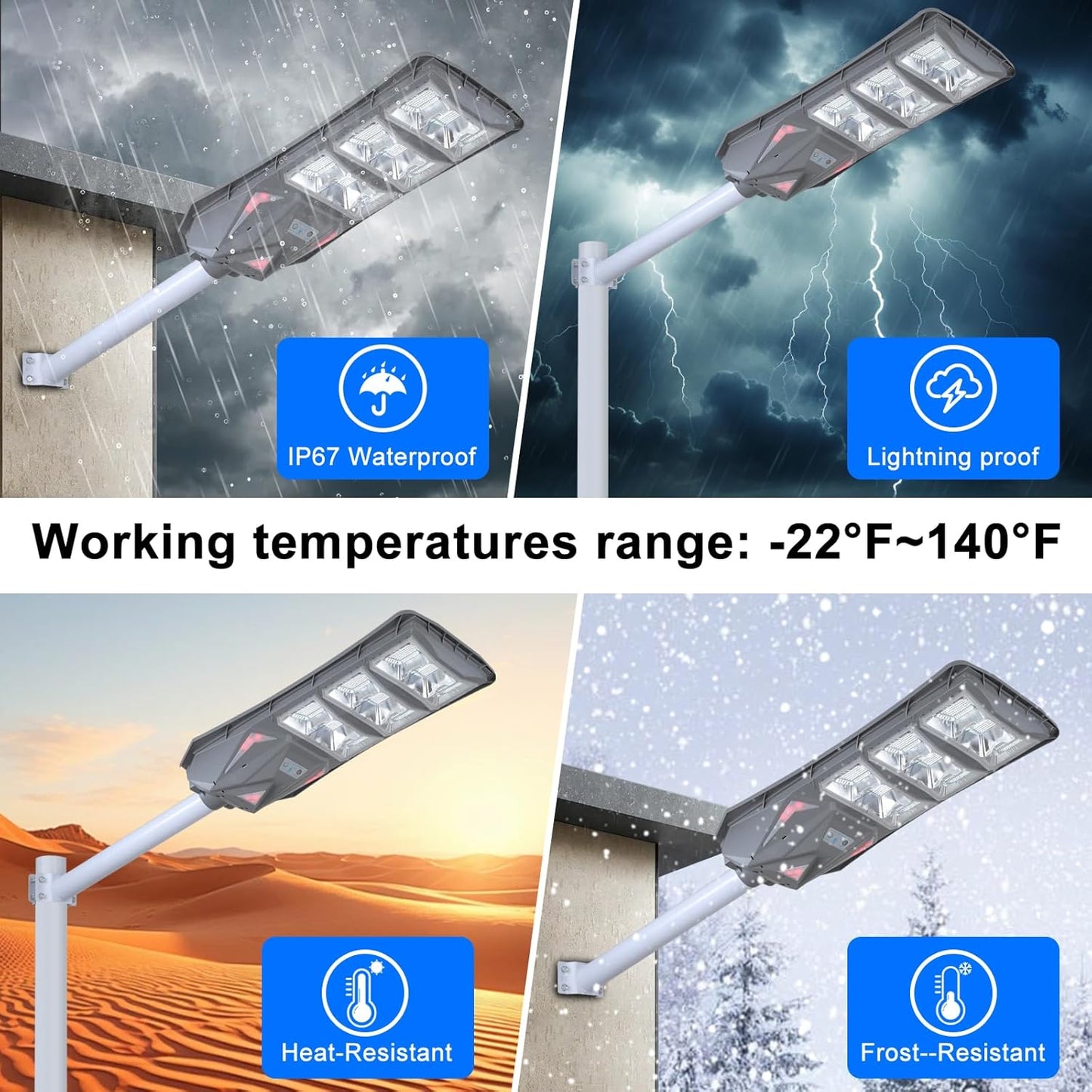 10000LM Solar Street Light Aluminium Outdoor Light, Motion Sensor Waterproof Solar Power Wall Patio Flag Lights for Garden Yard Garage with Remote (1000W)