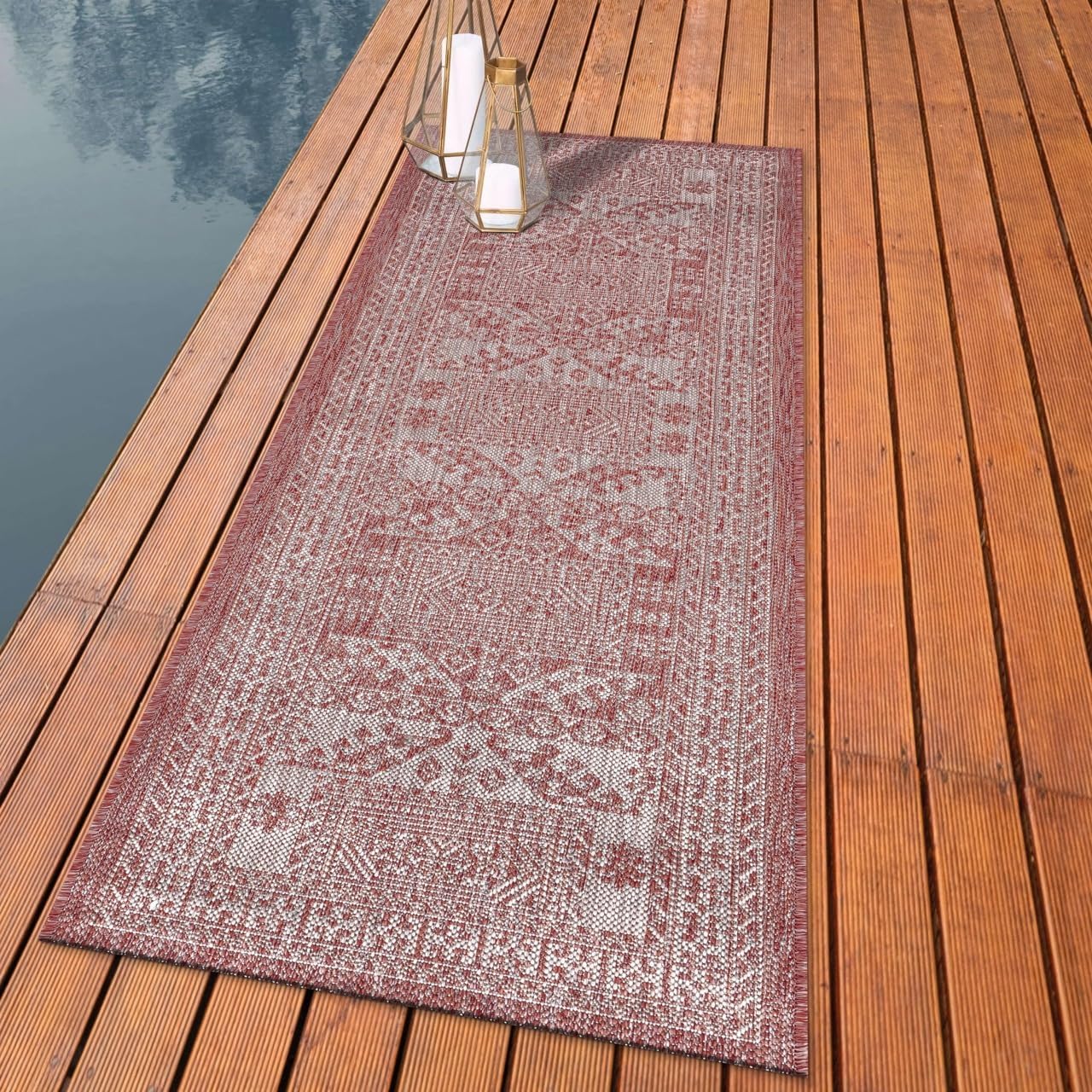 Keen Home Design Terrace Outdoor Runner Rug - 2x6 Washable Indoor/Outdoor Rug for Patio, Kitchen, Balcony, Beach, Garden, Deck and Porch, Size: 2'2"x5'7"