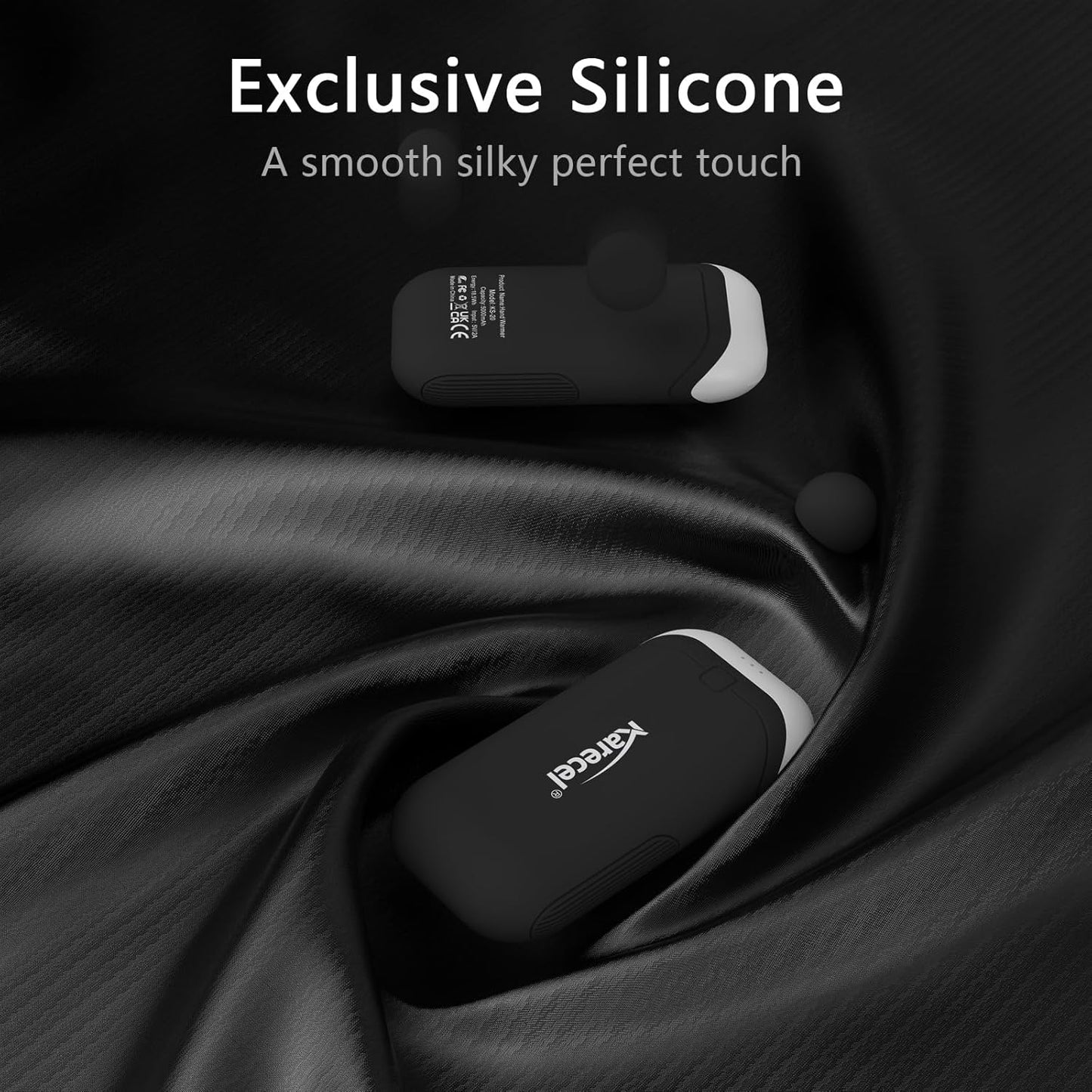 Karecel Hand Warmers Rechargeable 2 Pack, 10,000mAh Thermally Conductive Silicone Hand Warmers for 360° Double-Sided Heat, Portable Pocket-Sized USB Electric Handwarmer, Electronic Gifts for Men Women