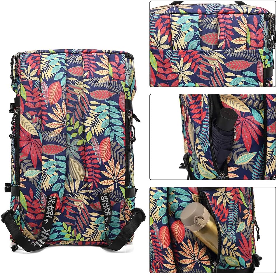 Kalesi Floral Gym Duffle Bag Backpack 4 ways for Women Waterproof with Shoes Compartment for travel Sport Hiking laptop Lightweight