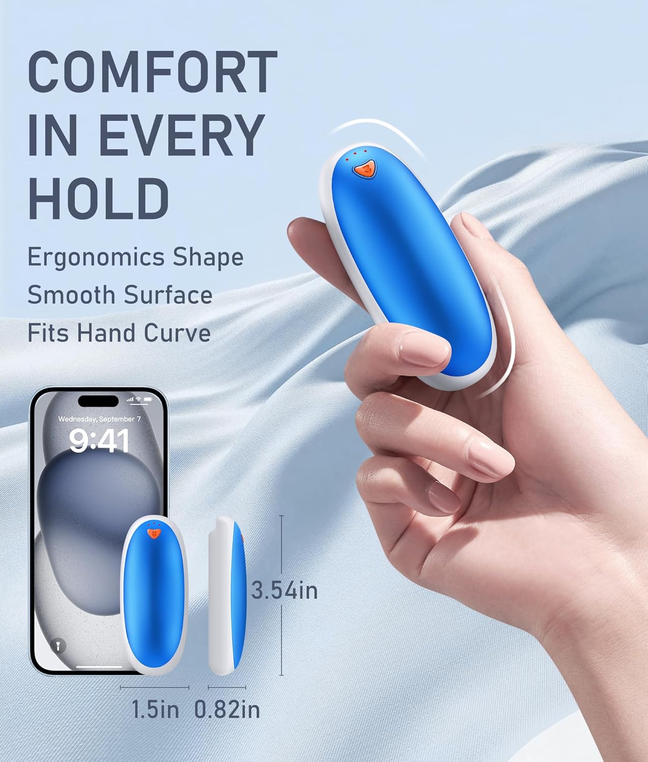 14000 mAh Hand Warmers Rechargeable 2 Pack, AI Hand Warmer with Charging Case Last 60H, 1S Fast Heat, Portable Electric Pocket Heater, Golf Hunting Camping Hiking