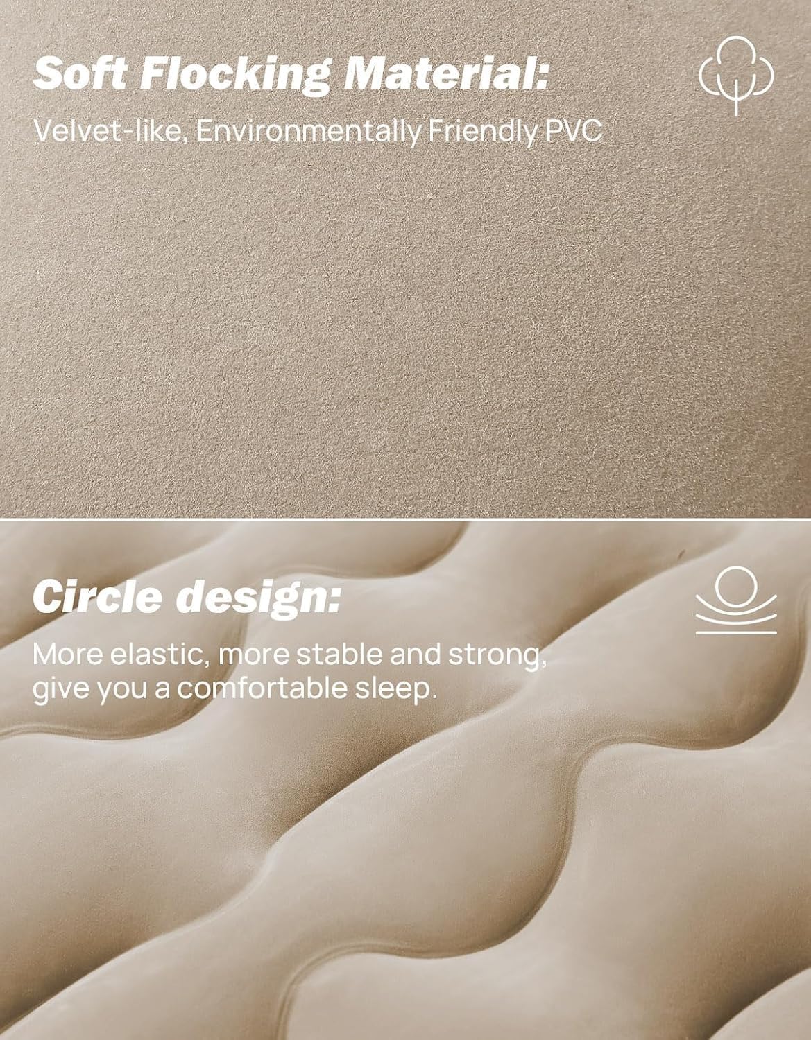 JOYTUTUS SUV Air Mattress Camping Bed,3.0 Thickened Flocking Car Camping Inflatable Mattress,Anti-Leakage,with 2 Pillows & Electric Pump Universal Car Bed for SUV Trunk and Rear Seat