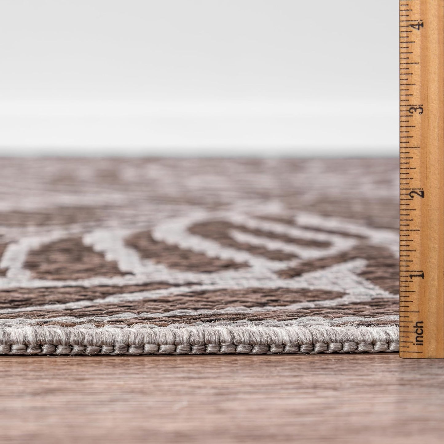 Keen Home Design Terrace Outdoor Round Rug - 5ft Round Washable Indoor/Outdoor Rug for Patio, Kitchen, Balcony, Beach, Garden, Deck and Porch, Size: 5'3" Round