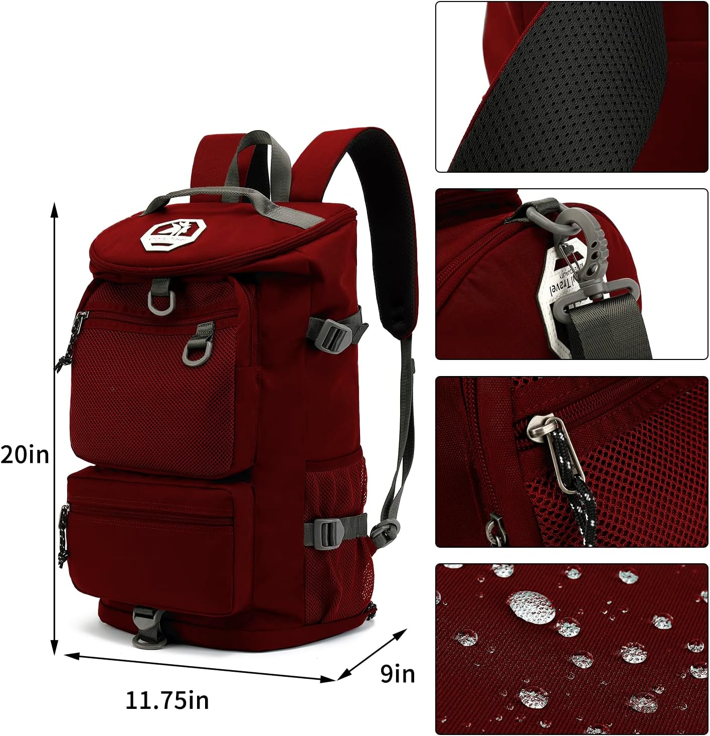 Kalesi Gym Duffle Bag Backpack 4-Way Waterproof with Shoes Compartment for travel Sport Hiking laptop