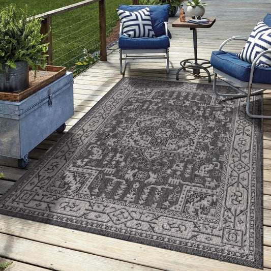 Keen Home Design Terrace Outdoor Area Rug - 10x14 Washable Indoor/Outdoor Rug for Patio, Kitchen, Balcony, Beach, Garden, Deck and Porch, Size: 10'x14'