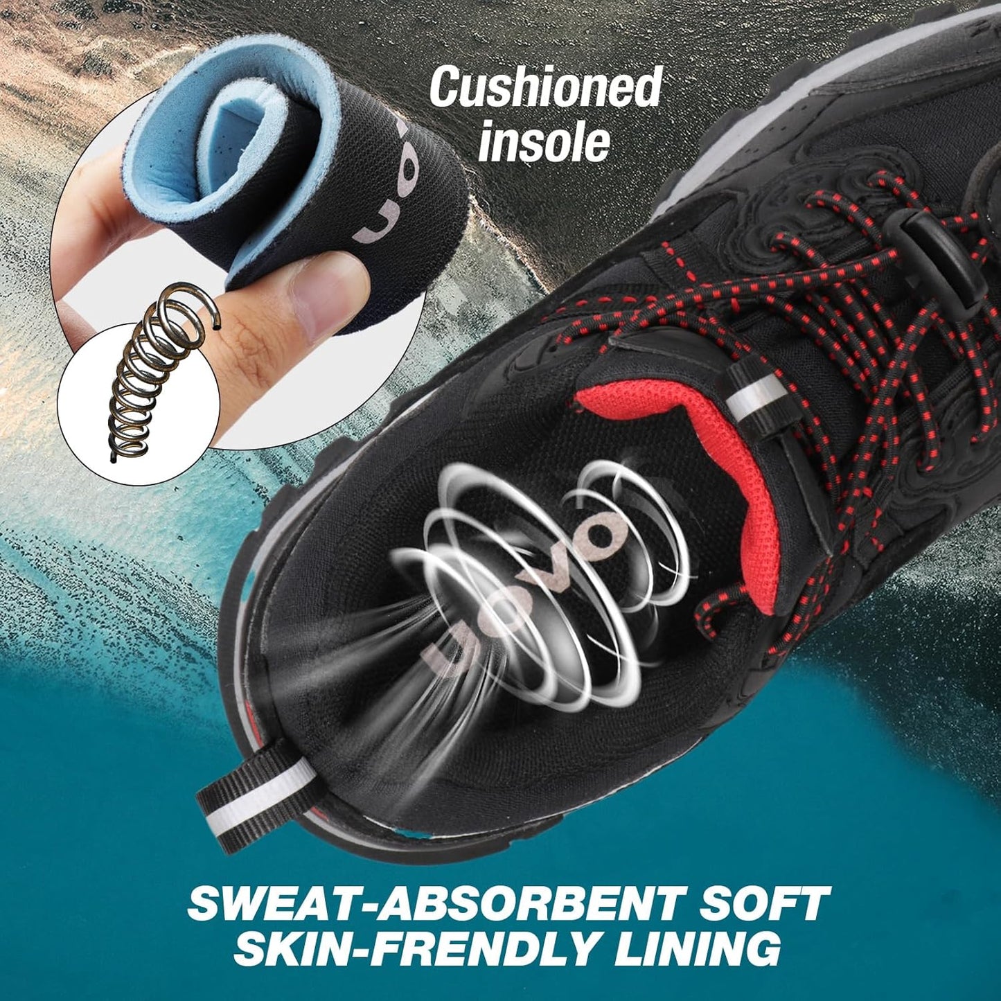 Kids Boys Running Shoes Waterproof Non-Slip Breathable Low-Top Outdoor Hiking Walking Sneakers (Little/Big Kids)