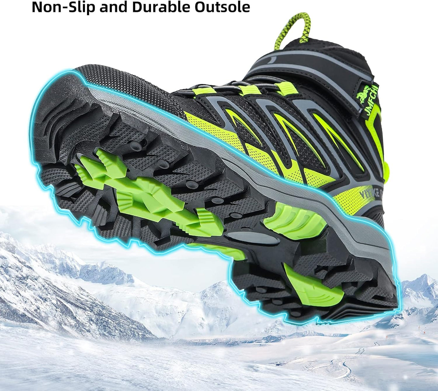 JMFCHI Kids Hiking Boots Boys Girls Outdoor Walking Climbing Sneaker Comfortable Non-slip Snow Shoes Hiker Boot Antiskid Steel Buckle Sole