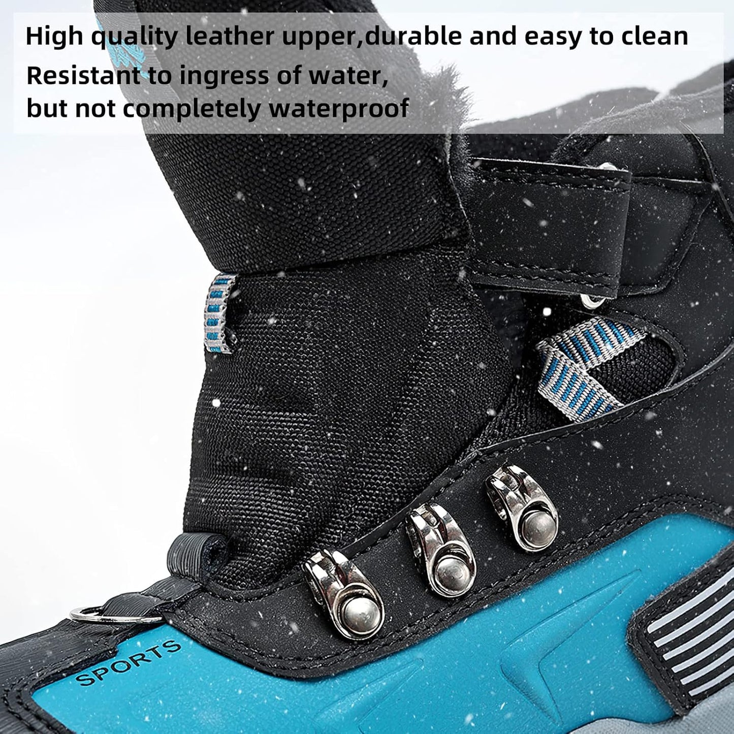 JMFCHI Kids Hiking Boots Boys Girls Outdoor Walking Climbing Sneaker Comfortable Non-slip Snow Shoes Hiker Boot Antiskid Steel Buckle Sole