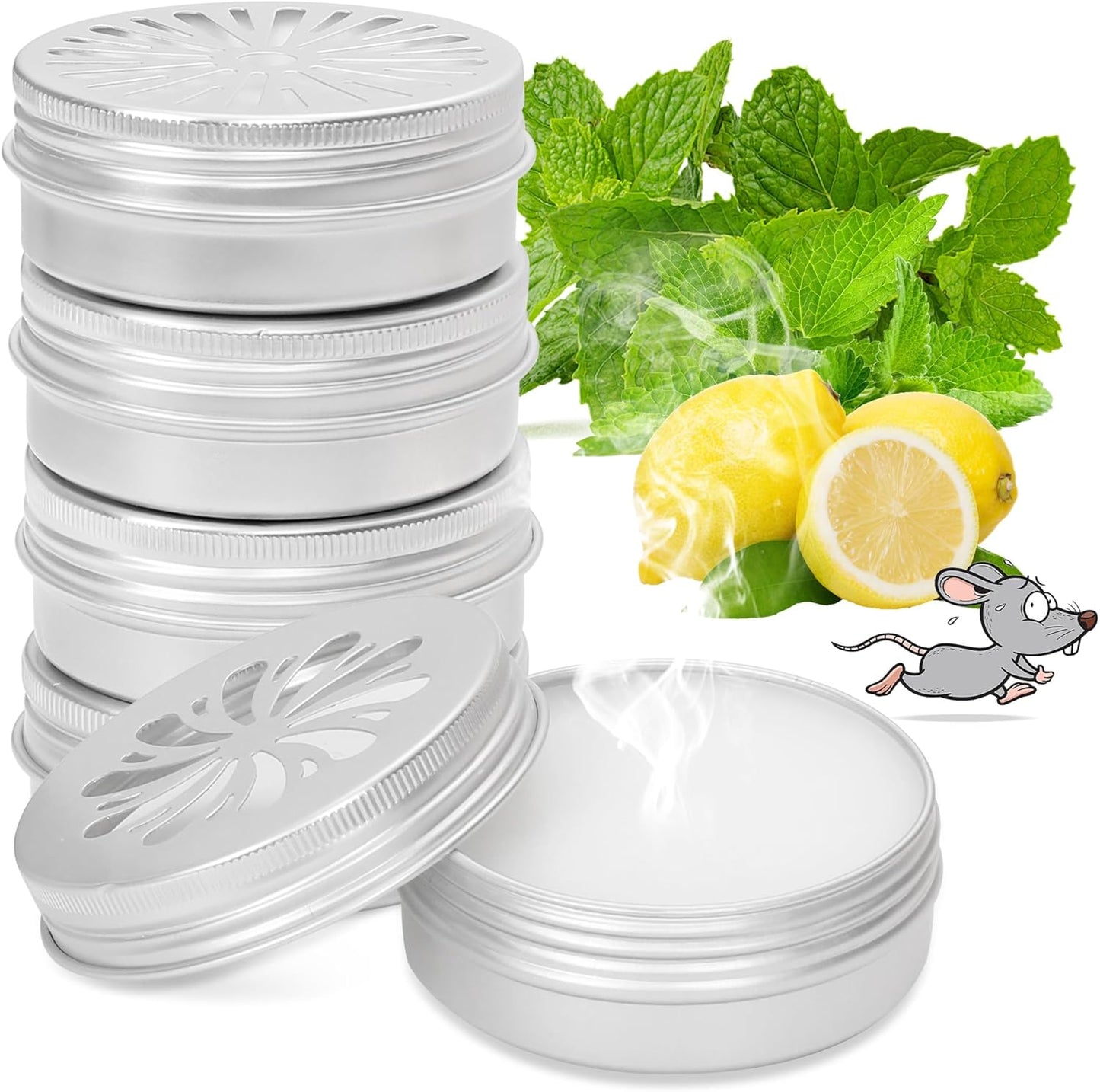 6 Pack Powerful Rodent Repellent, Natural Keep Rodent and Raccoon Away Deterrent with Long-Lasting Protection for Garden Lawn Yard Camping Fishing, Safe for Kids & Pets, Waterproof