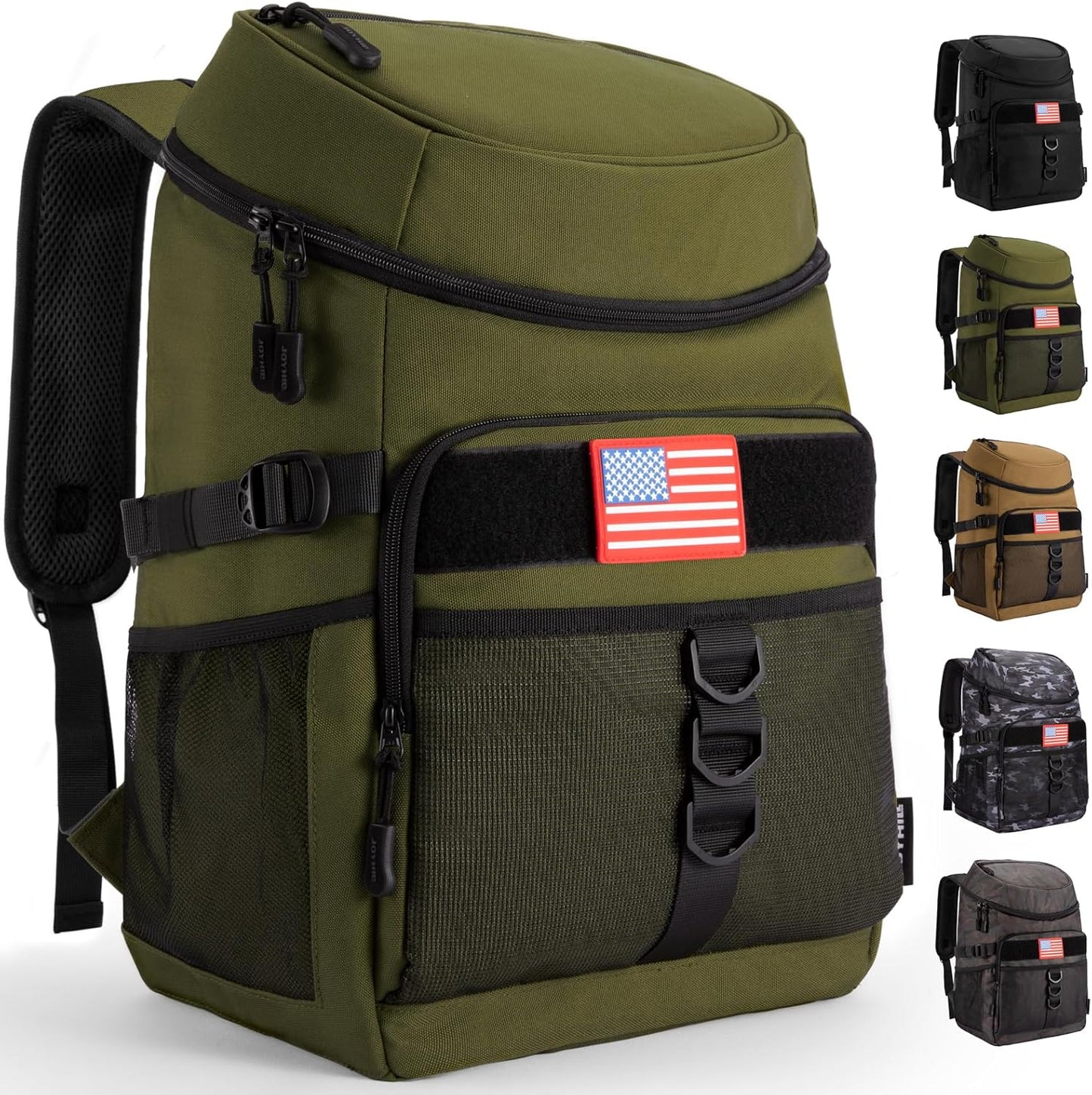 JOYHILL Backpack Cooler, Cooler Backpack 36 Cans/25 L Tactical Insulated Soft Cooler Bag Large Capacity Leakproof Cooler for Men Women, Travel Backpack for Camping Hiking Picnic Beach