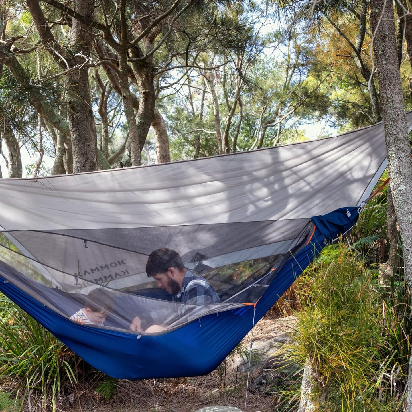 KAMMOK Mantis Hammock, All Seasons, Mosquito Net, Storage Bag, Camping, Outdoor Activities - Midnight Blue
