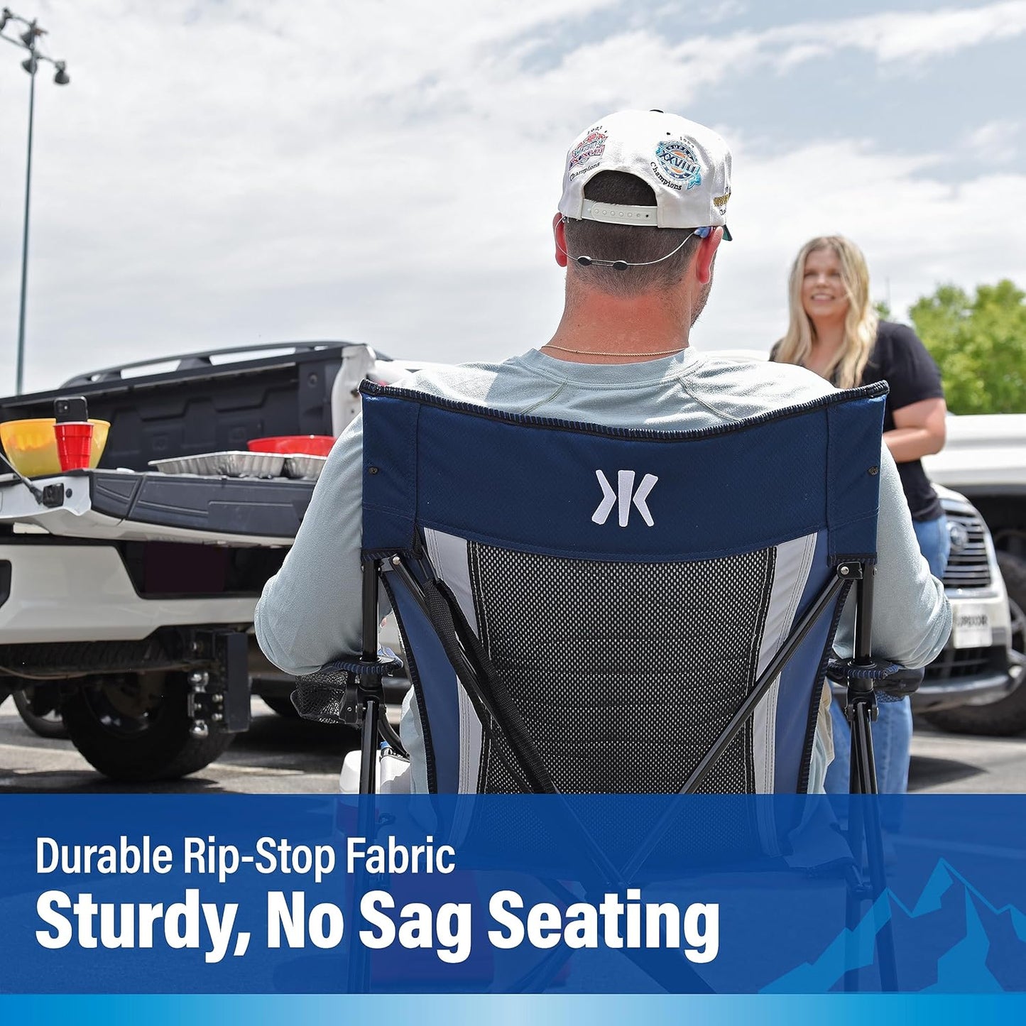 Kijaro Sports Fan Folding Chair, 26" L x 35.5" W x 37" H, Dallas Cowboys