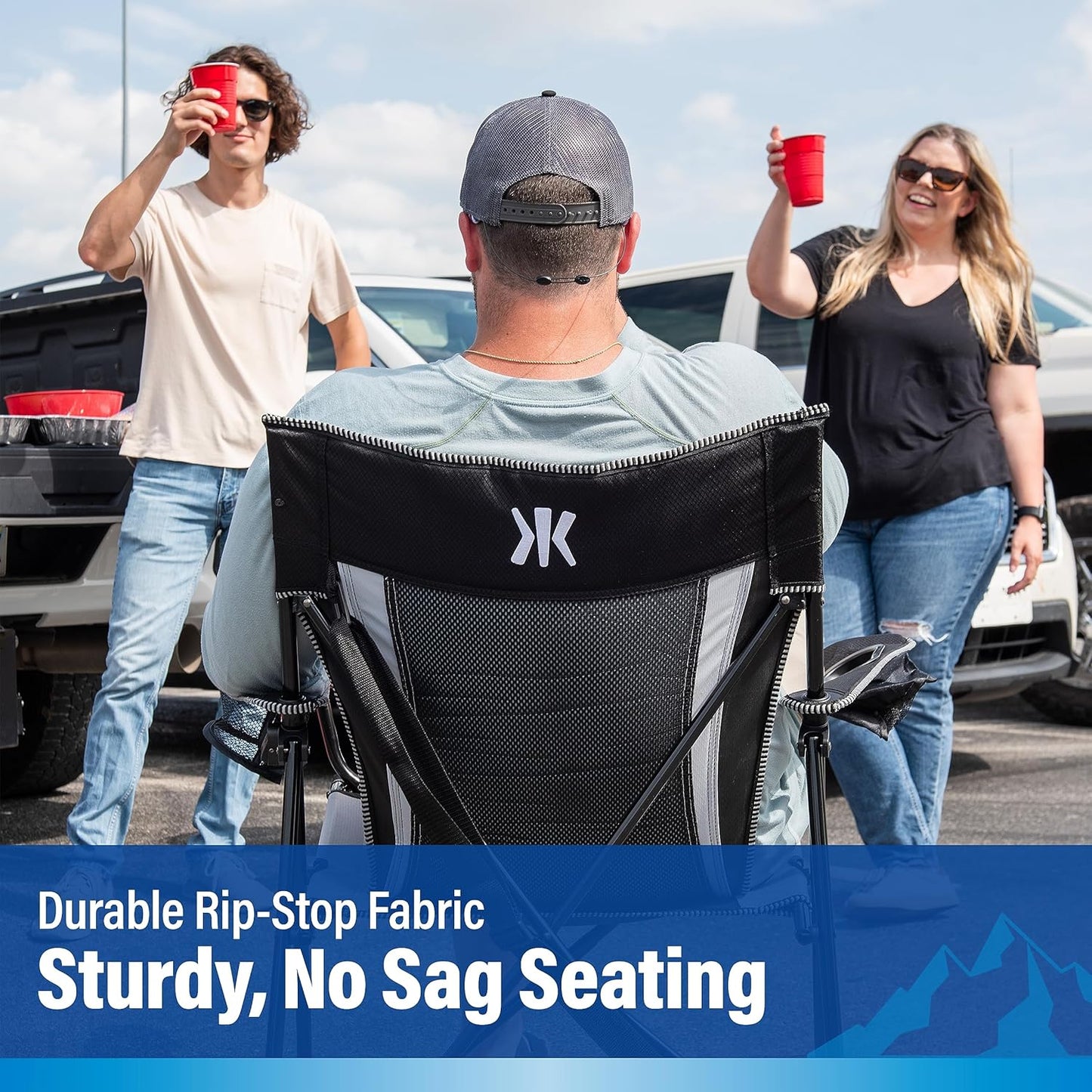 Kijaro Dual Lock Pro Sports Fan Folding Chair, 26" L x 35.5" W x 37" H, Las Vegas Raiders