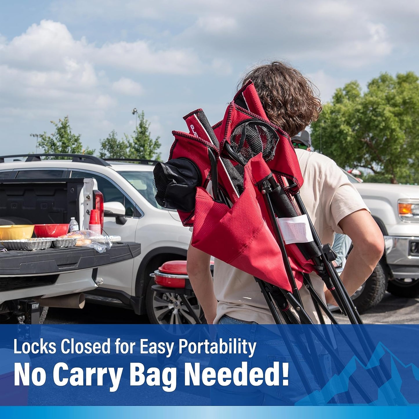 Kijaro Dual Lock Pro Sports Fan Folding Chair, 26" L x 35.5" W x 37" H, Arizona Cardinals