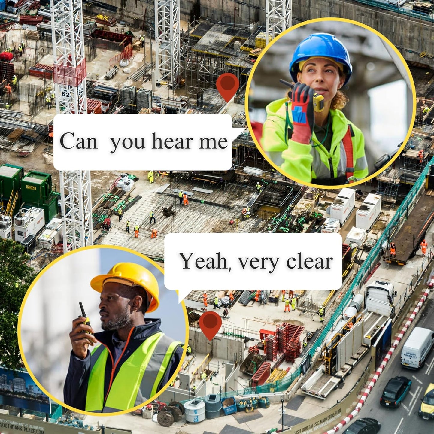 KETELESE T3 FRS IP67 Waterproof Walkie Talkies with USB Mini Charger, 1100mAh Rechargeable Batteries, NOAA Weather Alert, 2 Way Radio for Cruise Ships Surfing, 2pack, Black/Yellow