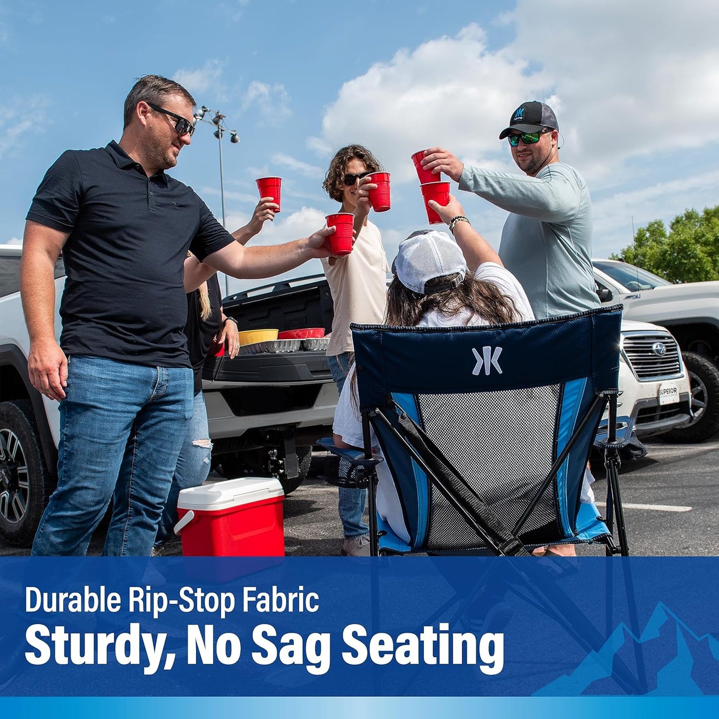 Kijaro Sports Fan Folding Chair, 26" L x 35.5" W x 37" H, Tennessee Titans