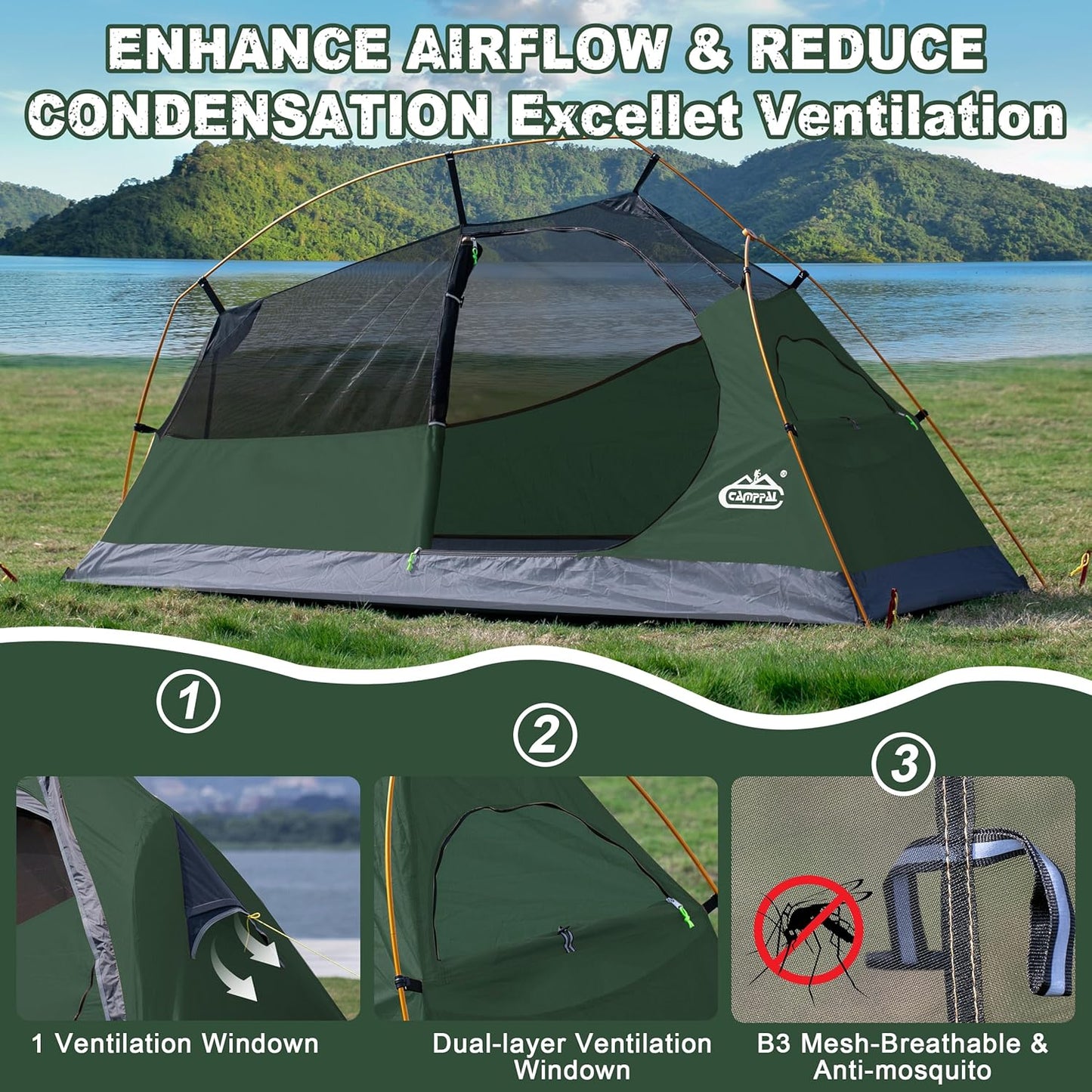 1 Person Backpacking Tent Waterproof Windproof Single Person Tent Lighweight Compact One Person Tent for Camping, Hiking