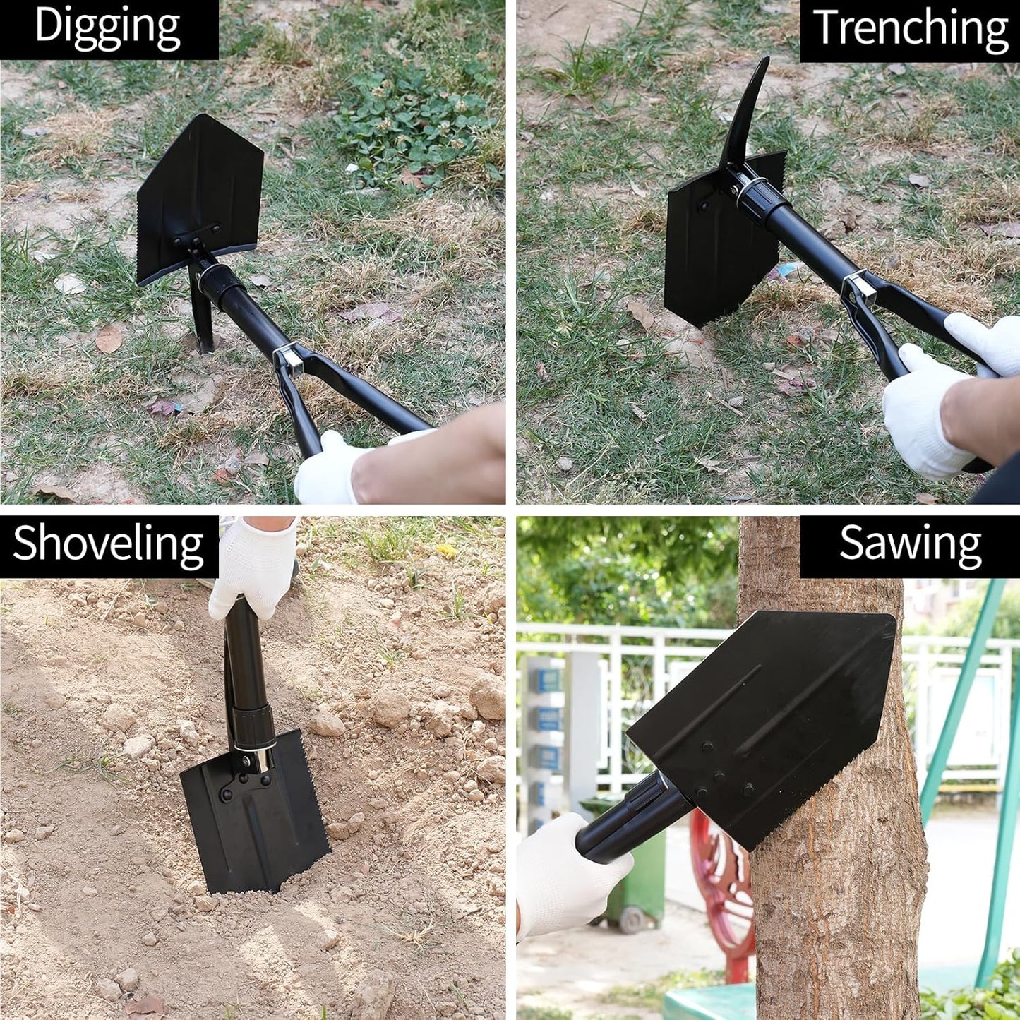 14-in-1 Tactical Multi-Tool with Locking Mechanism & Folding Shovel - Survival Gear for Camping, Snow, Hiking, Hunting, Emergency Readiness